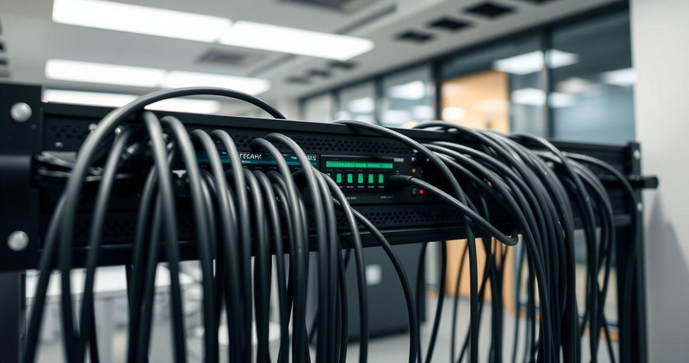 Guia de cabos horizontal fechado 1u para organização eficiente