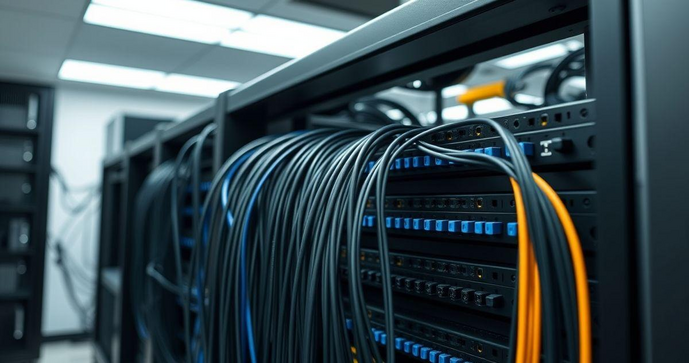 Guia de cabos horizontal fechado 1u alta densidade com alta eficiência